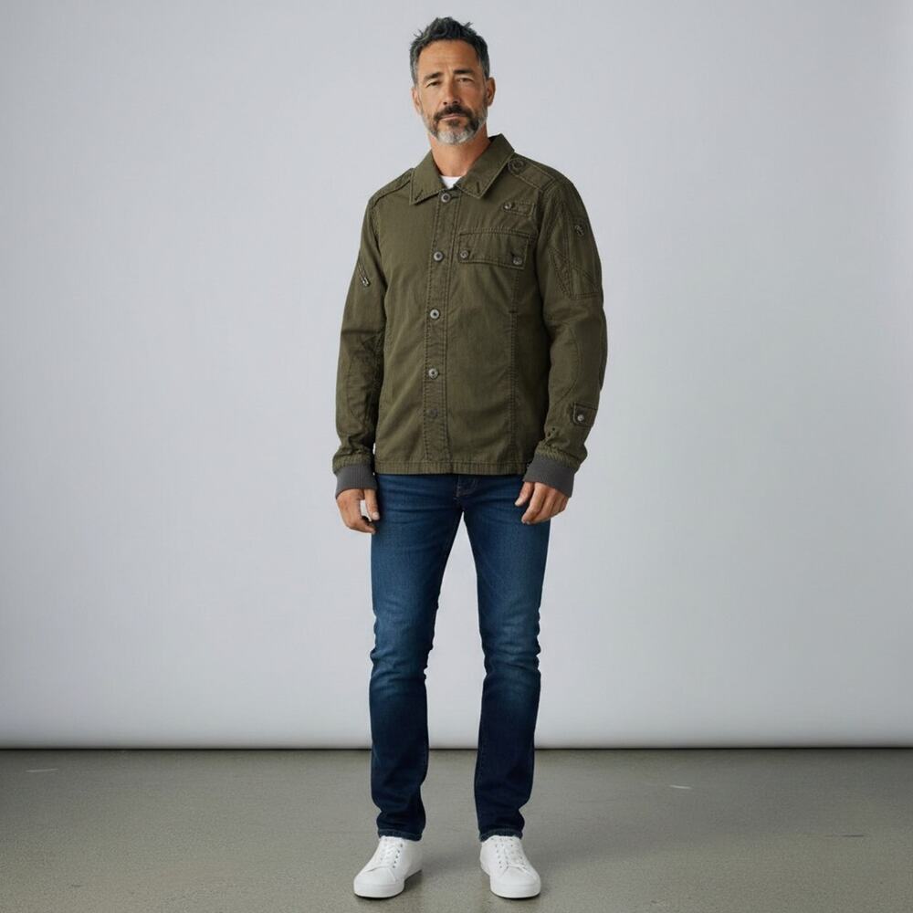 G-Star RAW Overshirt Utility Military Green Cargo Jacket Size XL - Picture 3 of 5